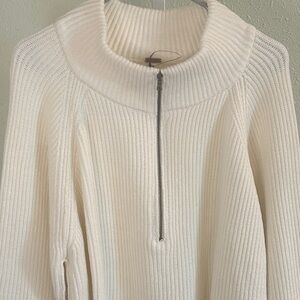 NWOT. Cozy Cream Half-Zip Sweater